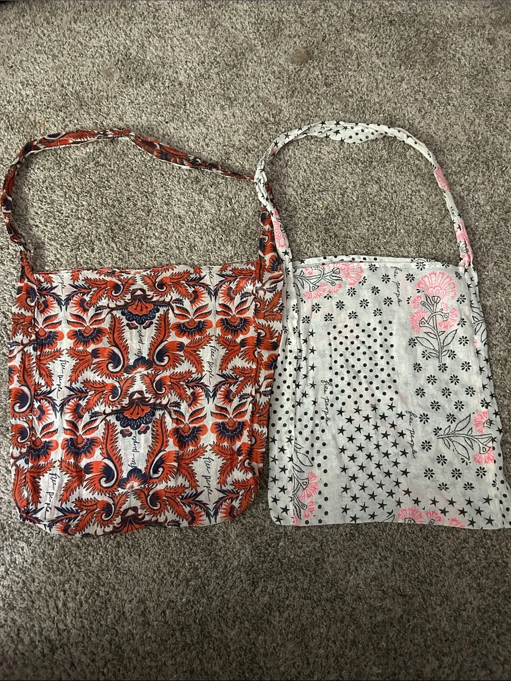 Free People Lightweight Gauze Tote Bags, bundle of 2.